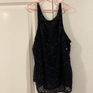 TopShop black beaded tank size 8